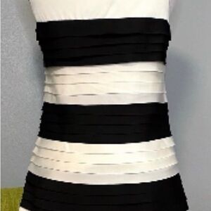 White House Black Market WHBM Striped Ruffle Blouse Top